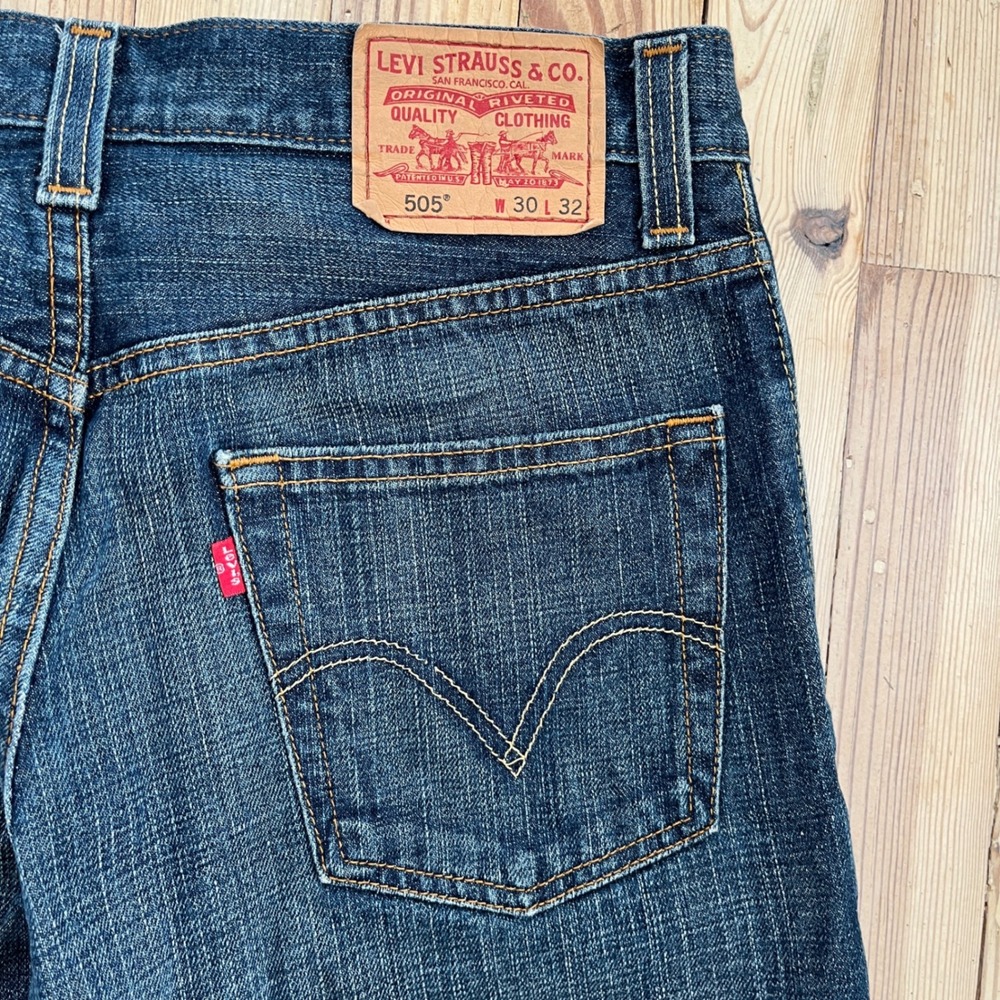 Levi Strauss Co 505 Regular Fit Mens Jeans W30 L32 Blue Denim Comfort Classic‎